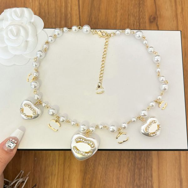 Gold Necklace Luxury Designer Necklaces Pendant Choker Pendant Chain Women Plated Letter Statement Jewelry Accessories Adjustable
