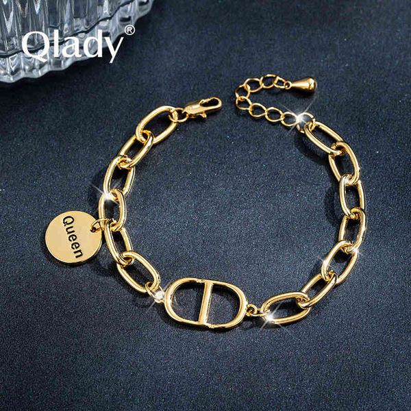 Golden Dio Bracelet with Cool Street Style - Trendy 2021 Hip Hop Hand Accessory for Women