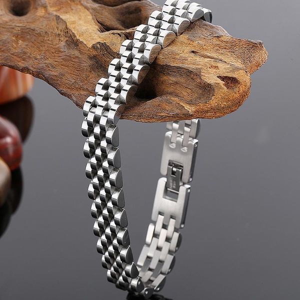 Golden stainless steel mesh link watch bracelet for men and women, customizable with engraved logo