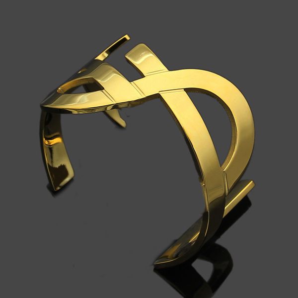 Gold-plated stainless steel designer bangles for women, elegant couple bracelets as stylish lady gifts