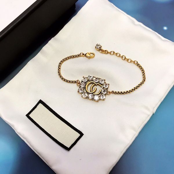 Gujia Letter Double G Pearl White Diamond Bracelet for Women's Fashion Hand Jewelry