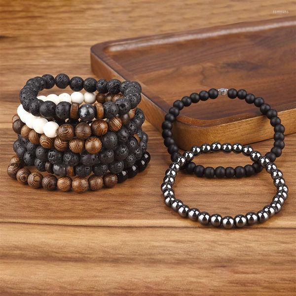 Handcrafted 6mm lava and tiger eye bead bracelet for men and women, a stylish jewelry gift
