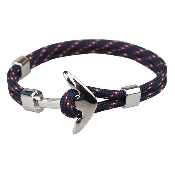 Handcrafted anchor charm bracelet in vibrant multicolor woven paracord for men and women