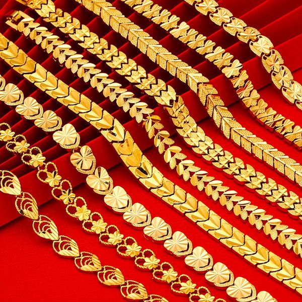 Heart Style Women Bracelet Tanks Wrist Chain 18k Yellow Gold Filled Fashion Lady Jewelry Gift

Elegant heart-shaped women's bracelet in 18k gold-filled wrist chain, a stylish jewelry gift for ladies