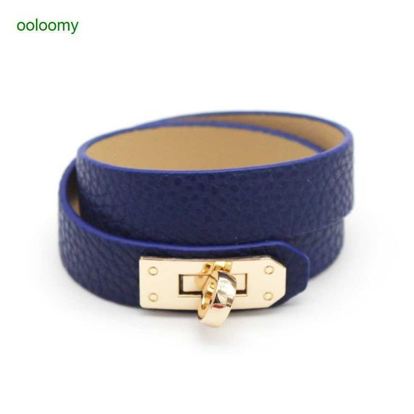 Hemres Designer Bracelet 2023 New Fashionable Adjustable Wide Leather Women's Trendy Personalized Jewelry GO29