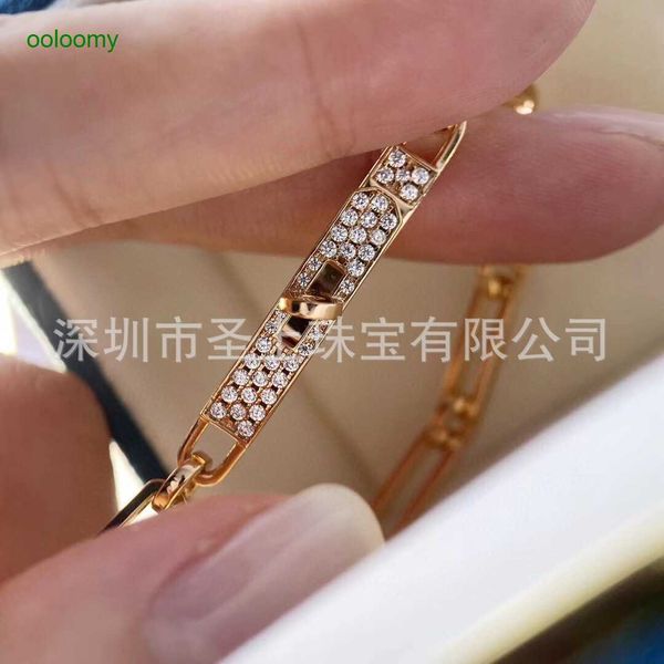 Hemres Designer Bracelet featuring semi-diamond inlays and smooth chain link design in SS5C