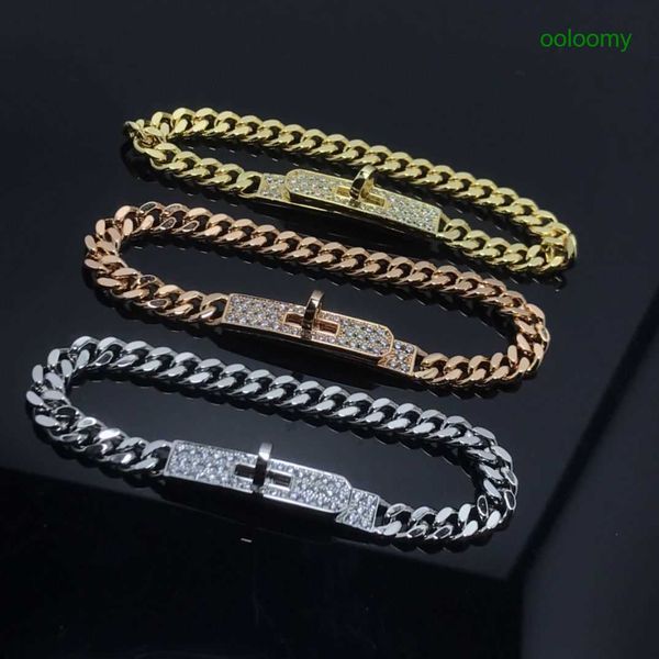 Hemres Designer Bracelet Open Bracelet Sterling Silver Women's Simple Full Diamond Net Red Joy Brother Same Style Ins New Handicraft HJ