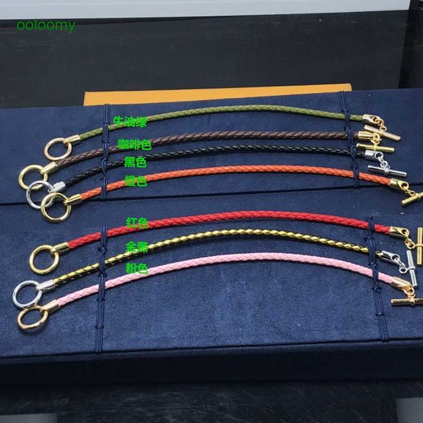 Hemres Designer Bracelet: Stylish H-shaped 925 silver pig nose leather rope bracelet with enamel, perfect for couples
