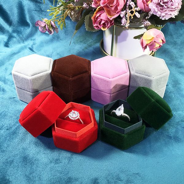 Hexagonal jewelry storage boxes for rings, earrings, and gifts by Veet Jewelry, perfect for weddings and women's accessories