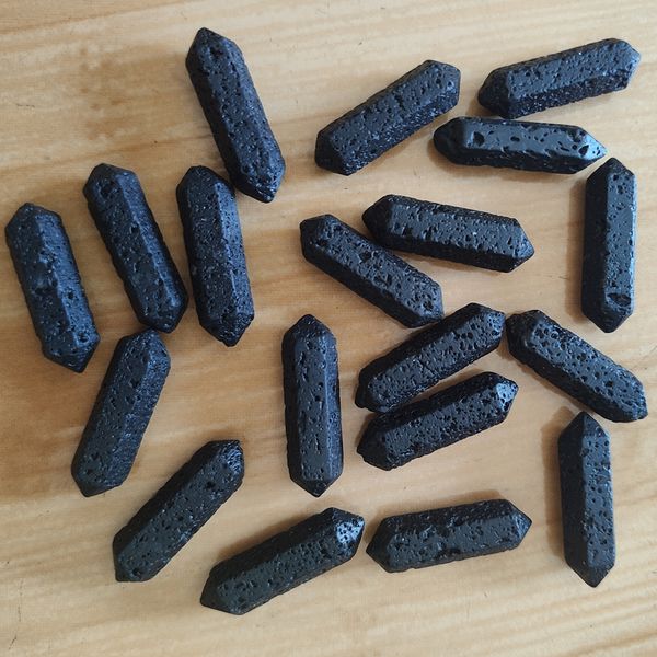 Hexagonal lava stone charms for essential oil diffusion in jewelry crafting