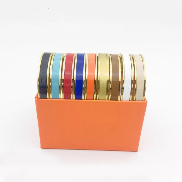 High-end 8mm designer bangle with titanium steel gold letter buckle, a stylish unisex fashion bracelet