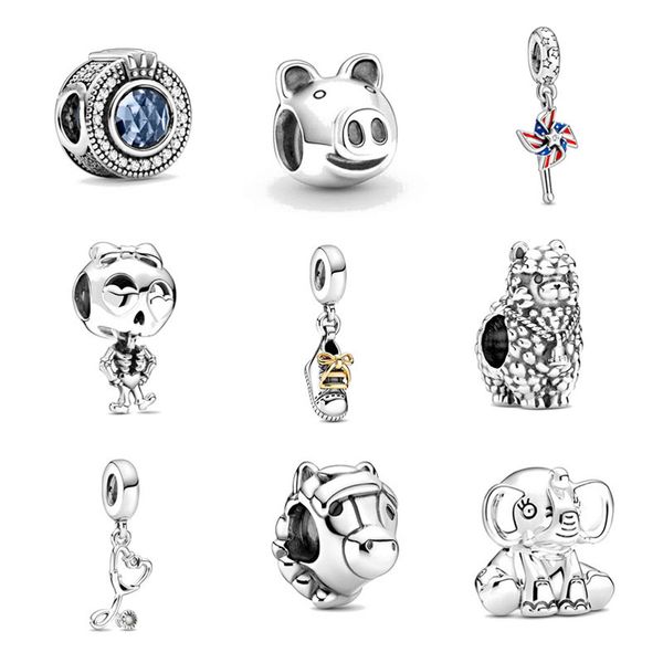 High-quality 925 sterling silver elephant and camel stethoscope heart pendant for DIY charm bracelets, a stylish women's fashion accessory