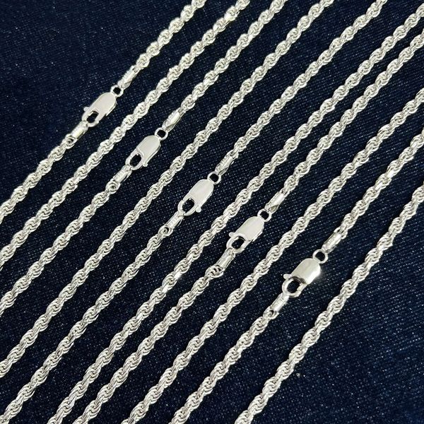 High-quality 925 sterling silver rope chain necklace with gold-plated twist, 14K gold chain for men and rappers, 925 silver jewelry