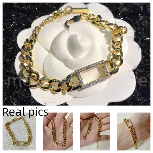 High-quality chunky chain bracelets, stylish designer jewelry perfect for women or couples, presented in a gift box