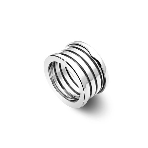 High-quality classic silver, gold, and rose gold spring rings for women and men's jewelry, featuring 18k gold and titanium steel in a wide design, perfect as a gift