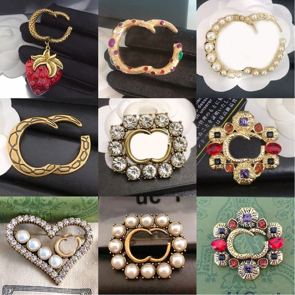 High-quality gold-plated copper designer brooch pins for women and men, featuring Marry brand letter designs, perfect as Christmas party gifts