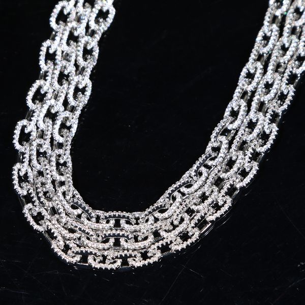 High-quality hip-hop Cuban link punk choker chain with zircon charms for women's fashion jewelry