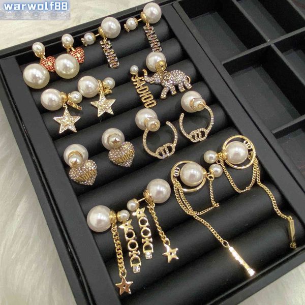 High-quality star classic design earrings with same pearl for women, trendy love elephant style