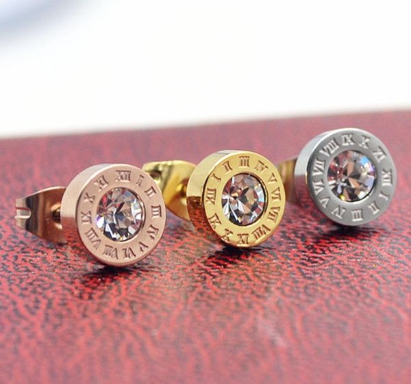 High-quality titanium steel designer stud earrings for women, elegant single diamond couple hoops for weddings and parties