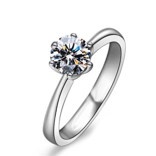 High-quality wedding rings featuring cubic zirconia charms in silver color, available in women's sizes 6 to 9, style HERR0088