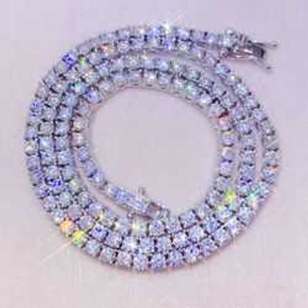 Hip Hop Iced Out White VVS 925 Silver 2-6.5mm Moissanite Diamond Tennis Necklace
