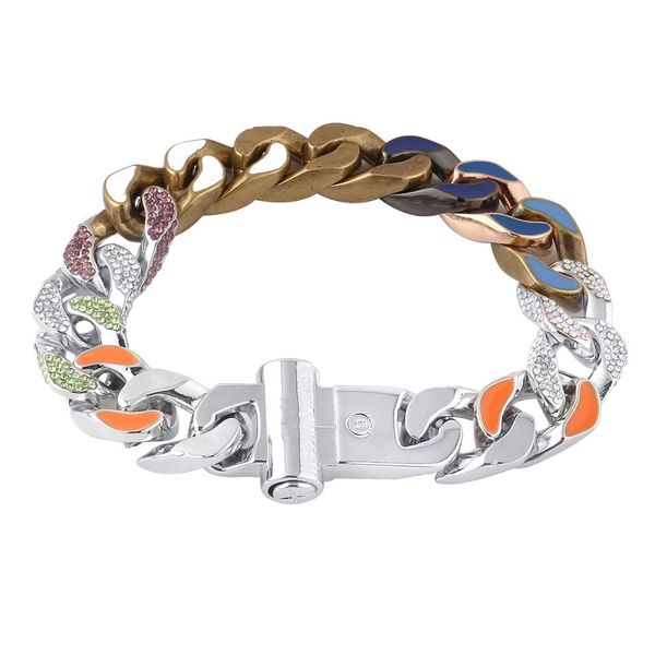Hip Hop Style Diamond Bracelet - Titanium Steel Fashion Chain Jewelry for Men
