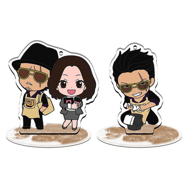 Househusband anime acrylic keychain featuring standing model figure from Gokushufudou, a stylish jewelry keyring