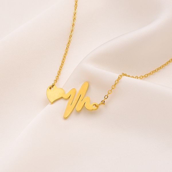 Initial Heartbeat Necklace Pendant Heart Fine 9K G/F Yellow Gold Couple Ekg Electro cardiogram Rhythm Chokers

Rewritten:
9K gold couple's necklace featuring a delicate heart pendant with EKG heart...