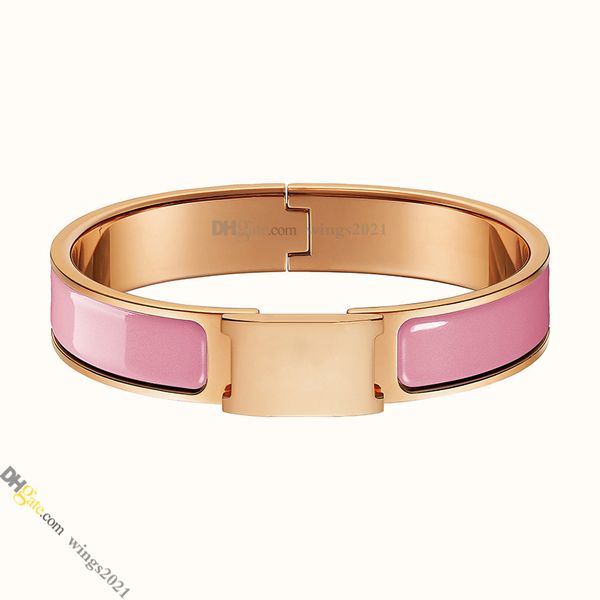 Jewelry Designer for Women: Classic Rose Gold Titanium Steel & Enamel Charm Bangle, Hypoallergenic and Tarnish-Resistant