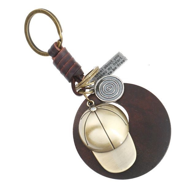 Key Rings 2021 Punk Woven Cowhide Chain Car Pendant Leather