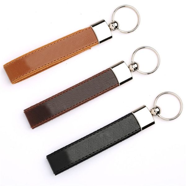 Key Rings Creative Leather Chain Men's and Women's Pu Ring Car