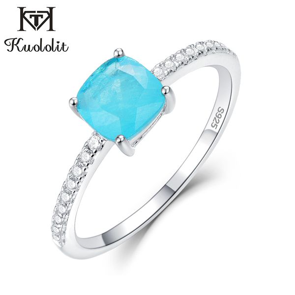 Kuololit's Paraiba tourmaline rings for women and girls, crafted in 925 sterling silver with emerald and tanzanite accents, make elegant wedding bands and fine jewelry pieces
