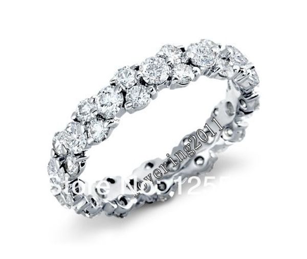 Ladies' cushion cut 8ct diamond wedding rings, sizes 5-10, with free shipping as a gift