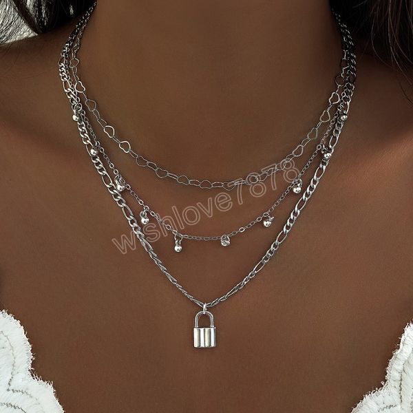 Layered Chain with Lock Pendant Necklace for Women Trendy Ladies Accessories Chian on the Neck Fashion Jewelry Female Gifts

Fashionable layered chain necklace with lock pendant for women, a stylish accessory and trendy jewelry gift