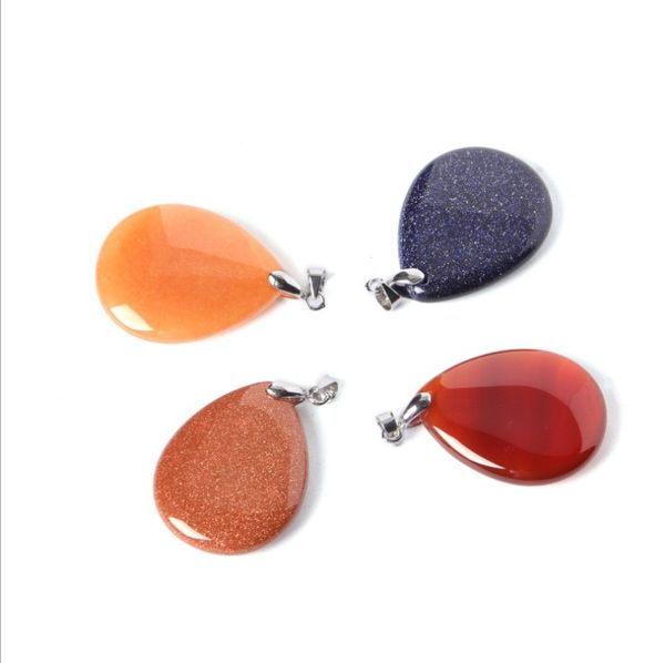 Luckyshine 10-piece set of stylish natural stone crystal pendants with silver charms for women's jewelry necklaces
