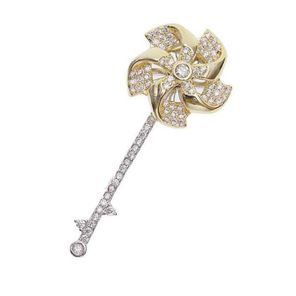 Luxjy 2021 Korea's stylish women's tiny windmill geometric brooch for sweaters and coats
