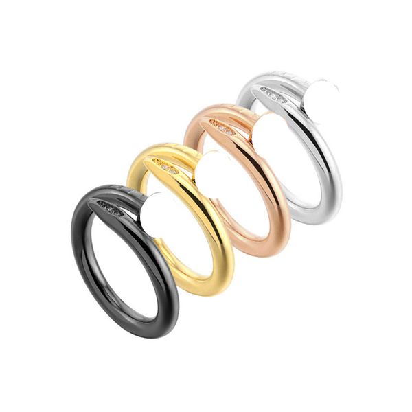 Luxurious 316L titanium-plated 18K gold designer couple rings with diamonds for weddings, perfect for men and women