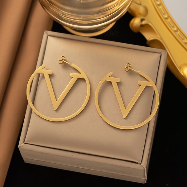 Luxurious gold-plated stainless steel hoop earrings for women, an elegant gift choice
