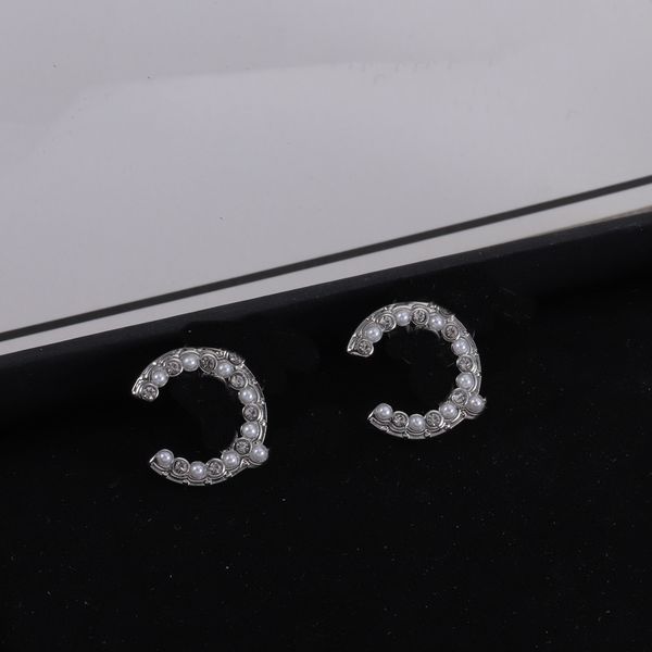 Luxurious silver bridesmaid earrings with pearl accents and customizable initials
