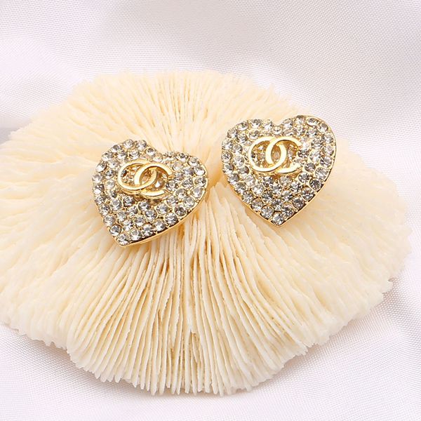 Luxury 18K plated silver double-letter stud earrings with crystals and pearls, perfect for weddings and parties