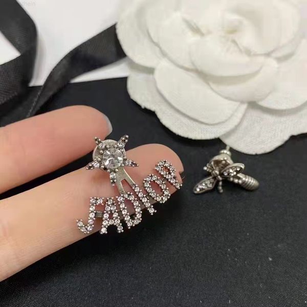 Luxury 925 silver bee tassel earrings, trendy asymmetric design for versatile styling