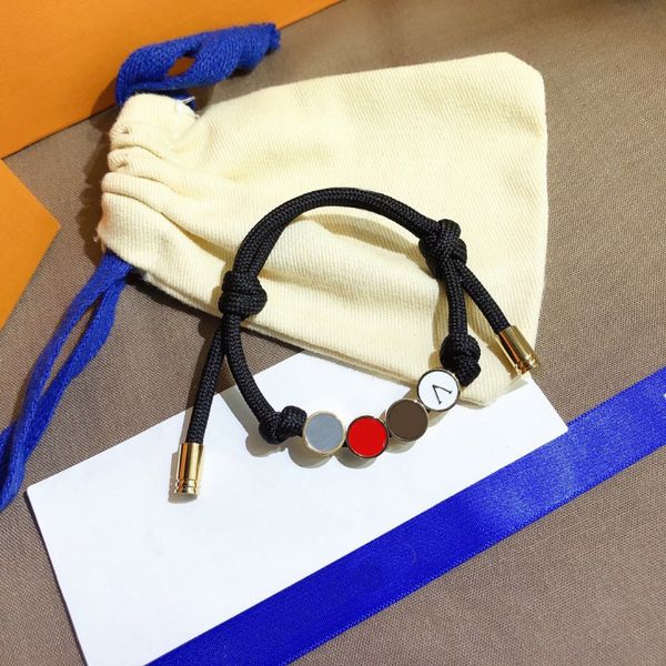Luxury black rope bangle bracelet for women, stylish designer jewelry with gift box, perfect for fashion lovers