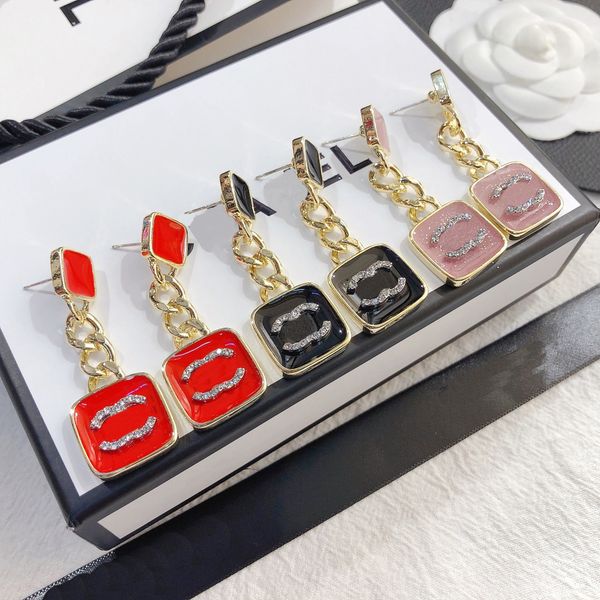Luxury designer 18k gold-plated love stud earrings for women, elegant pendant charm jewelry gift