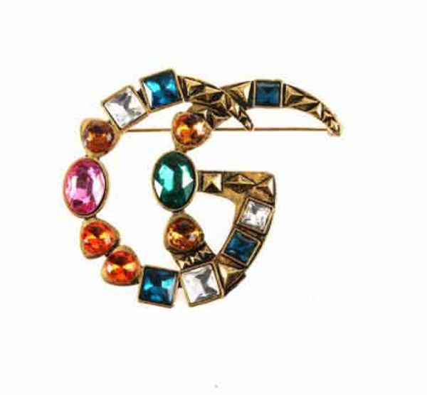 Luxury geometric gemstone brooches for women, elegant lapel pins for suits with fast shipping