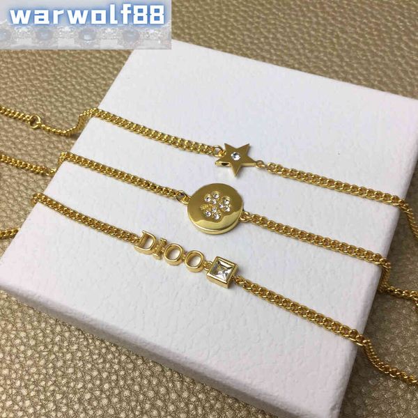 Luxury Three d Home Edition Dijia High-End Bracelet Set Featuring Gold Star and Letter Charms with Water Brick Design