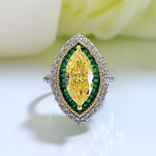 Marquise cut Topaz Diamond Ring in 925 sterling silver, perfect for weddings, parties, and bridal jewelry gifts