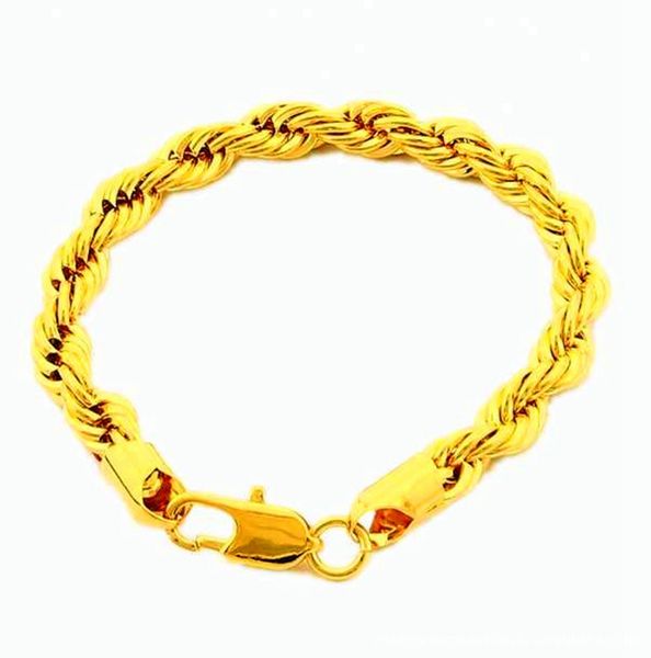 Massive 18k gold-filled twisted chain bracelet for men, a stylish classic jewelry gift