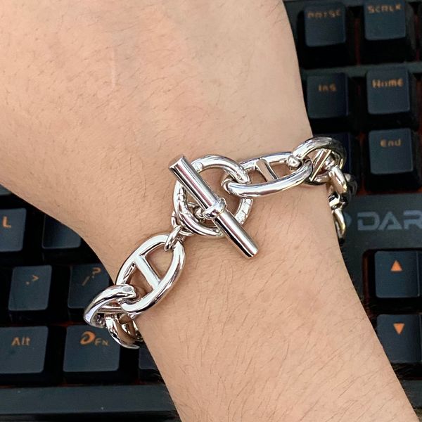 Men's Chaine d'Ancre bangle, large cuff bracelet, designer-quality titanium steel, premium gift, official replica