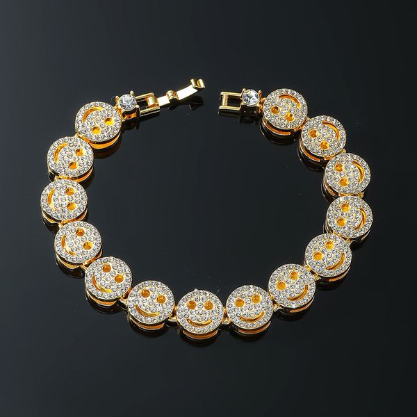 Mens stylish hip hop bracelet with 18K gold, silver, diamonds, and crystals for nightclub luxury