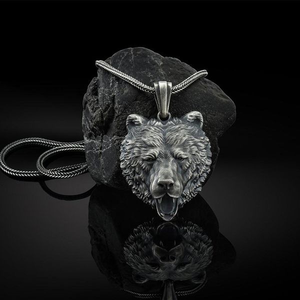 Men's stylish hip hop necklace featuring a punk animal pendant